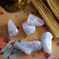 Cristallo di Selenite e Palo Santo