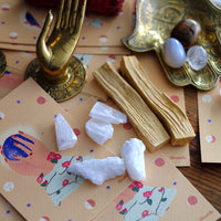 Cristallo di Selenite e Palo Santo